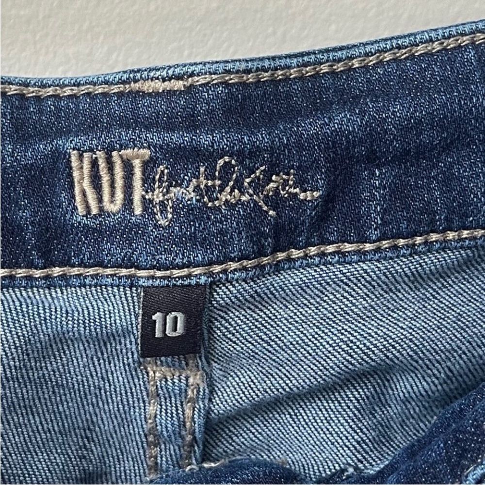 Kut from the Kloth Boyfriend Distressed Denim Jeans Women 10 Medium Wash Stretch - Picture 9 of 13